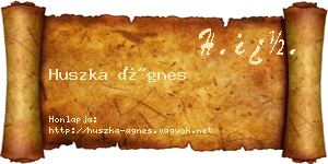 Huszka Ágnes névjegykártya